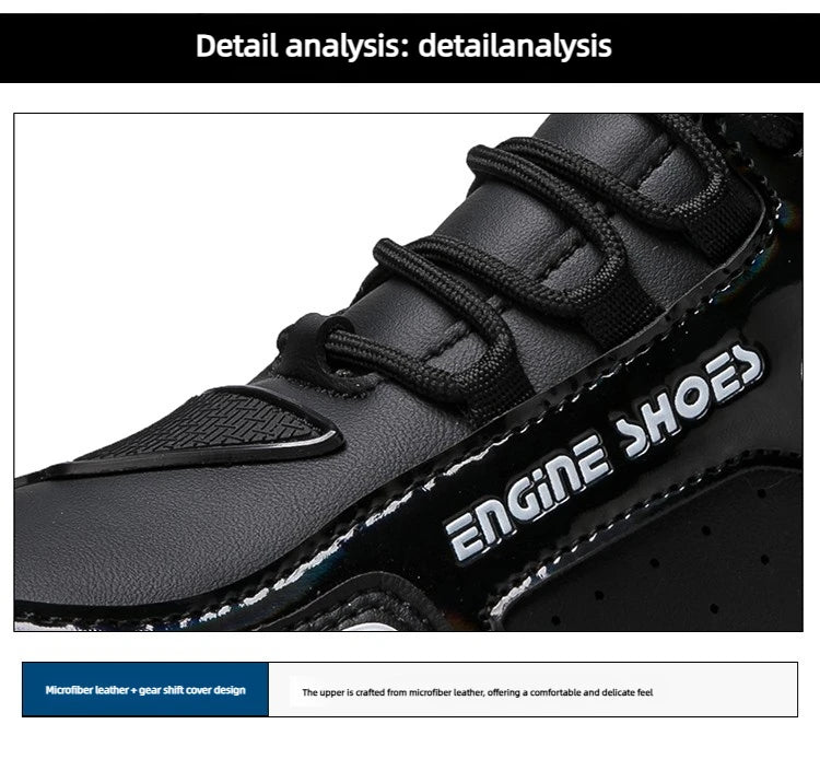 Men Leather Motos Breathable Anti Slip Wear-resistant Riders Boots Motorbike Racing Ankle Length Shoes 2026 New Motorcycle Boots