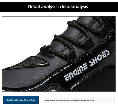 Men Leather Motos Breathable Anti Slip Wear-resistant Riders Boots Motorbike Racing Ankle Length Shoes 2026 New Motorcycle Boots