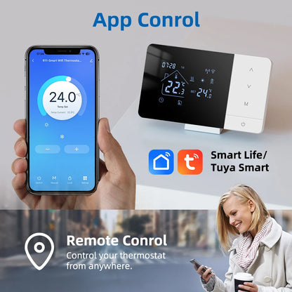 Beok smart Wi-Fi-termostat med Tuya-stöd, svart eller vit