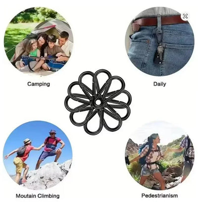 6Pcs-10PCS Black Aluminum Carabiner Clips D-Ring Spring Gate Keychain Hooks for Outdoor Camping Hiking