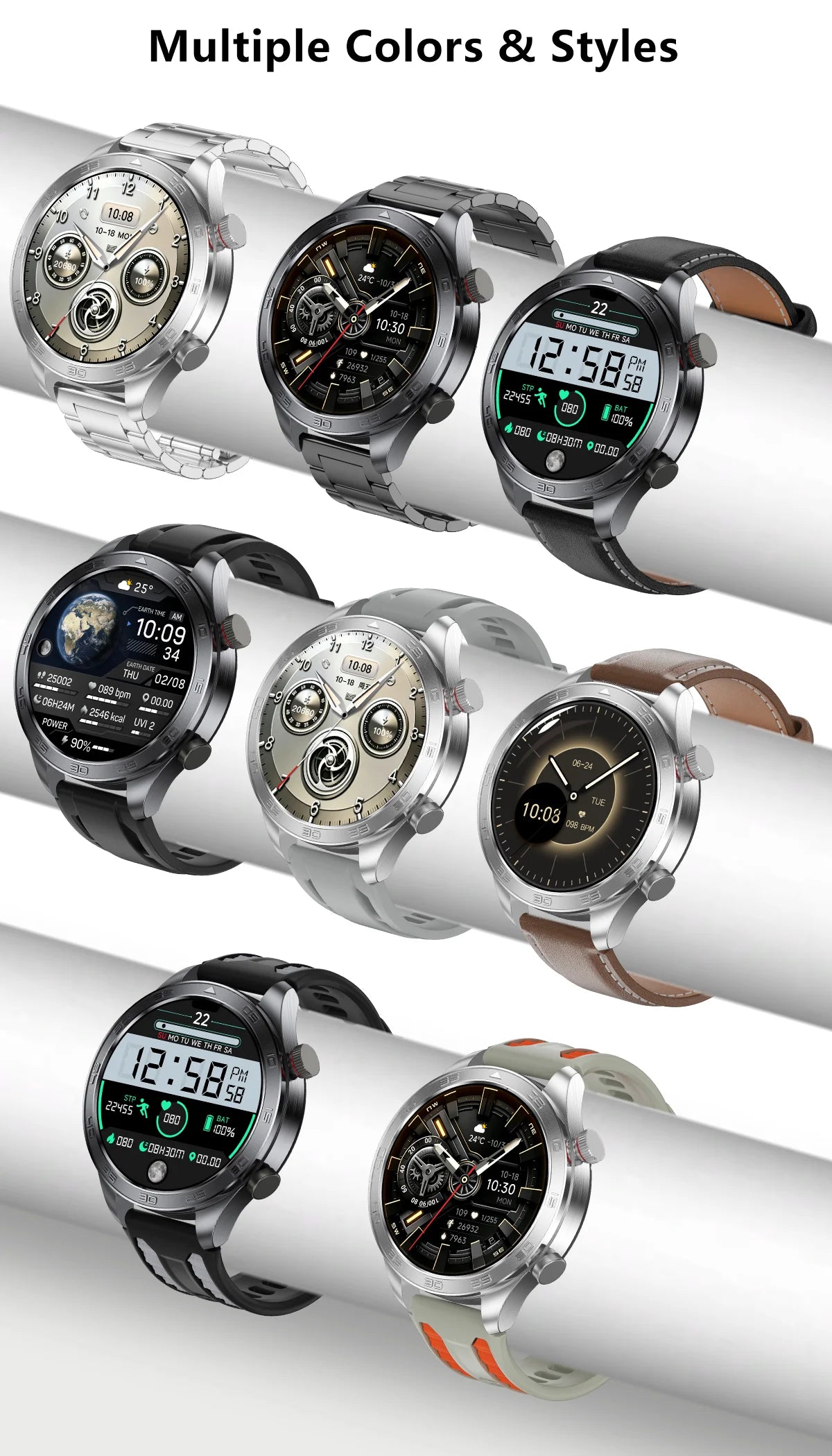 2026New Men's Outdoor Sports Smartwatch GPSTrack 1000mAh Battery Heart Rate Monitor 100+Sport Mode IP67 Waterproof Smart Watches