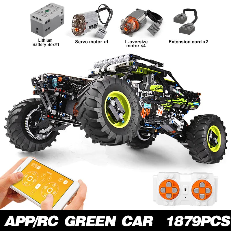 Mould King 18002 Teknisk Bil MOC-19517 APP & RC Motoriserad 4WD RC Buggy Byggklossar