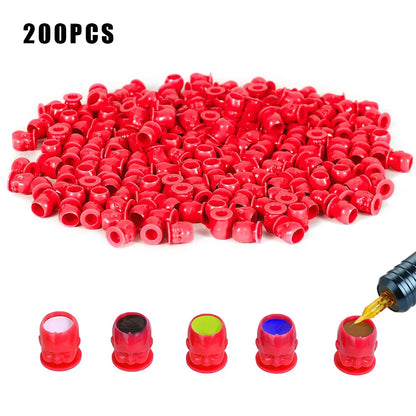 50/100/200pcs Plastic Disposable Tattoo Ink Cups With Base Pigment Clear Holder Container Cap Tattoo Accessory Permanent Makeup