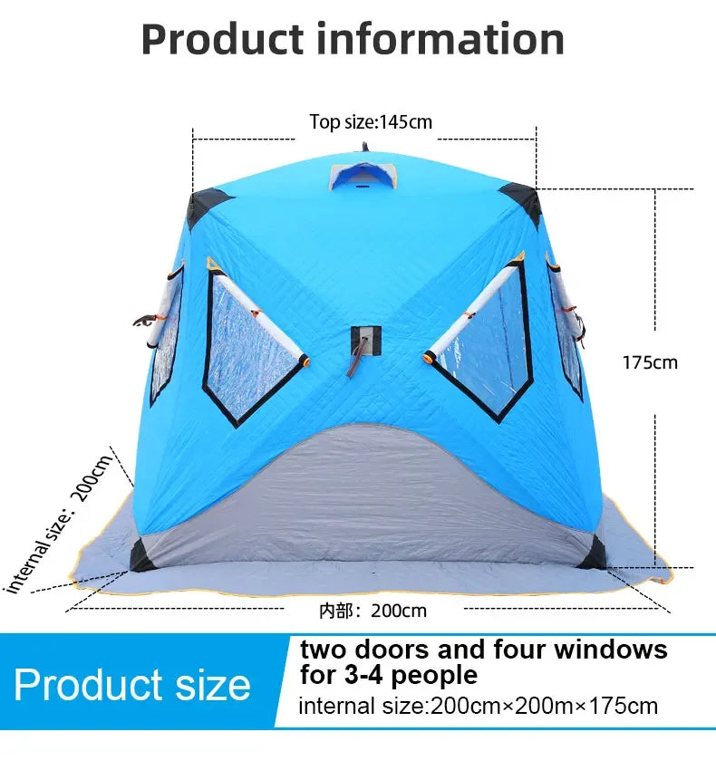 Customized Hot-selling High Heat Insulation Winter Outdoor Camping Carp Cube Large Portable Sauna Tent, Custom-made Warm