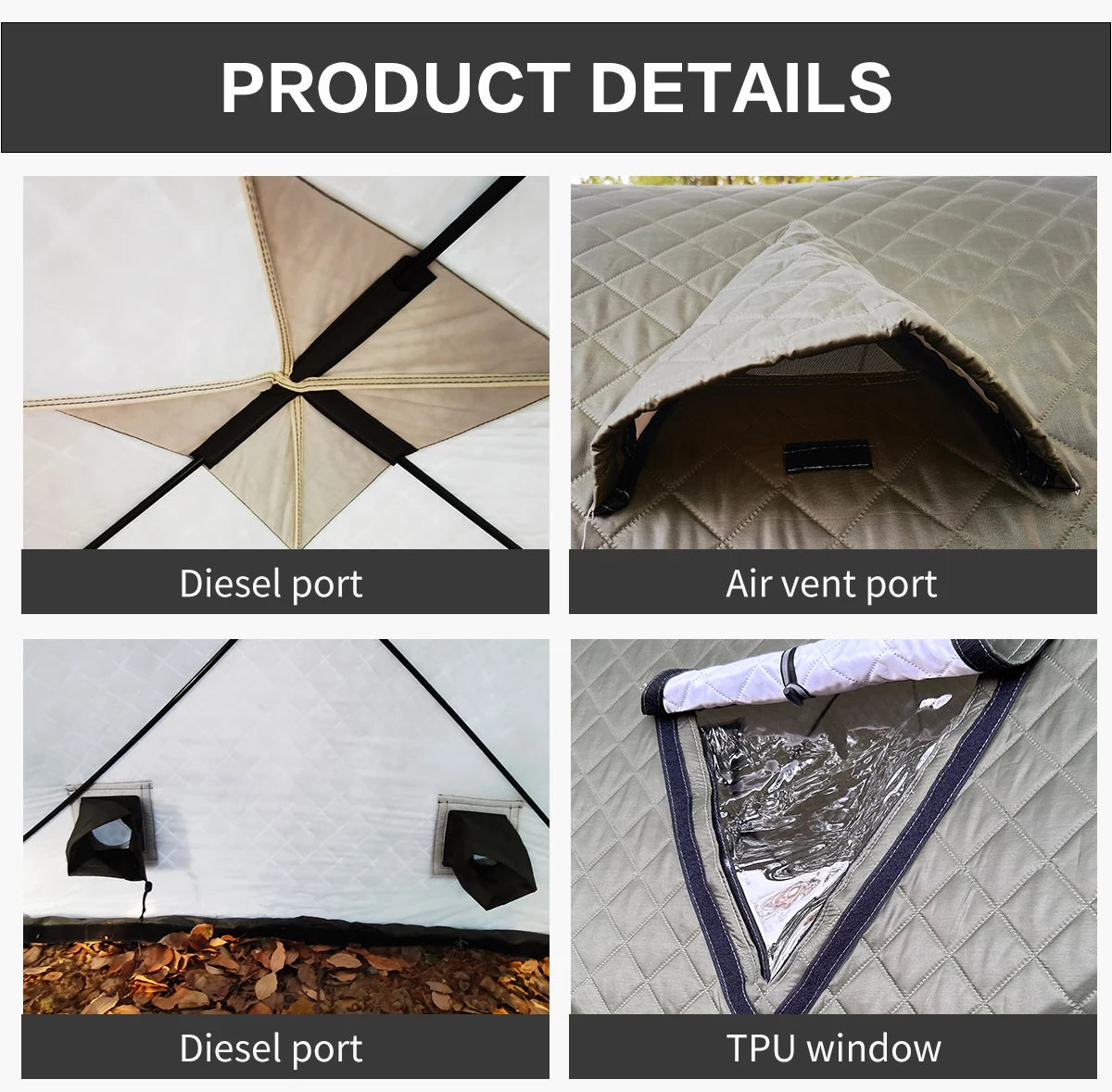 ShineMaster Sauna Tent Mobile Sauna Rooms for Outdoor Hub Sweat Tent with Waterproof Cover Ice Fishing Tent