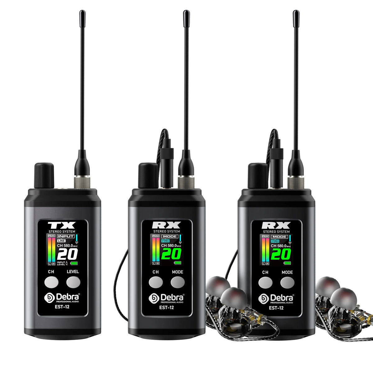 EST-12 trådlöst UHF-system för in-ear-monitorering
