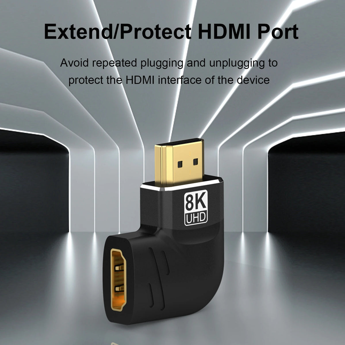 HDMI 2.1-adapter med 90° eller 270° vinkel – 8K 60 Hz