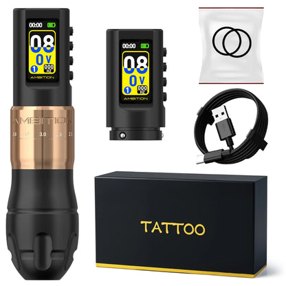 Ambition C3 Professional Wireless Tattoo Machine Pen 7 Adjustable Stroke 2.0-4.2mm Coreless Motor Body Makeup For Tattoo Artists