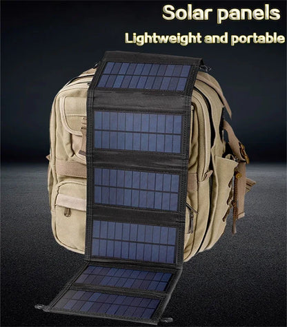 Hopfällbar Solpanel 20W – 6 Paneler, USB 5V, IP65, Monokristallin, Camping & Friluftsliv