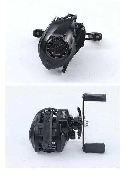 Huidiao Beginner Baitcasting Reel 7.2:1 Easy Casting Fishing Reel 10KG Max Drag 12-Level Magnetic Brake System for New Angler