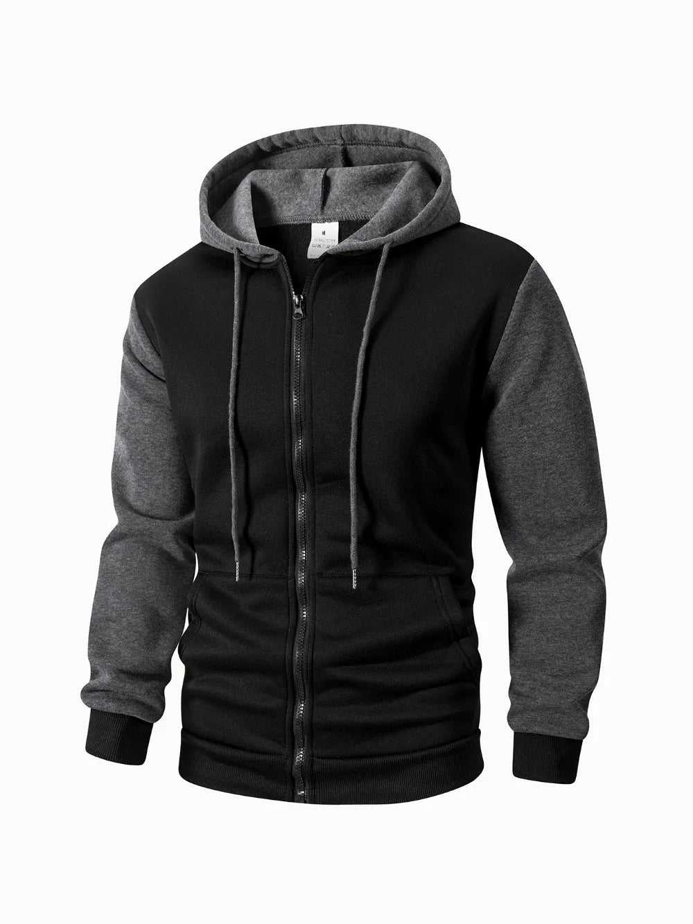 Herr Oversized Hoodie med Dragkedja – Casual Sweatshirtjacka, 3 Färger