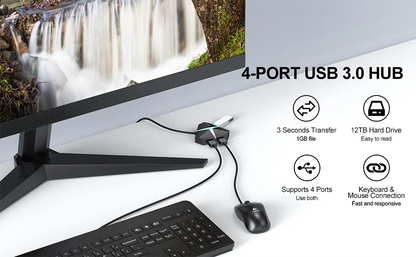 USB 3.0-hubb med 4 eller 7 portar – 0,6 eller 1,2 m