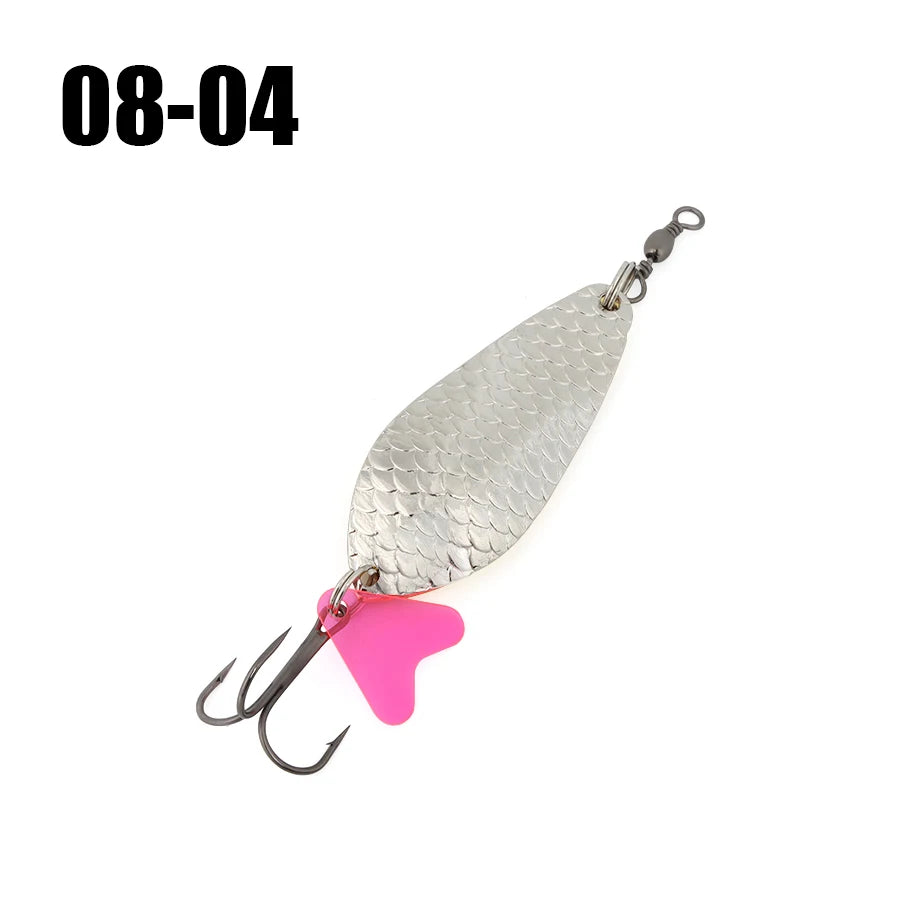 W.P.E Fishing Lure JIG Double Artificial Bait 8 Grams With Connector Three-anchor hook Metal sequins For fishing