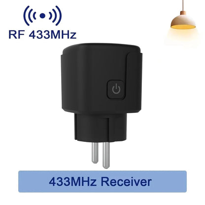 Trådlös RF 433MHz Fjärrstyrd Väggkontakt – 16A/3000W, 220V/110V, Smart Hemkontroll