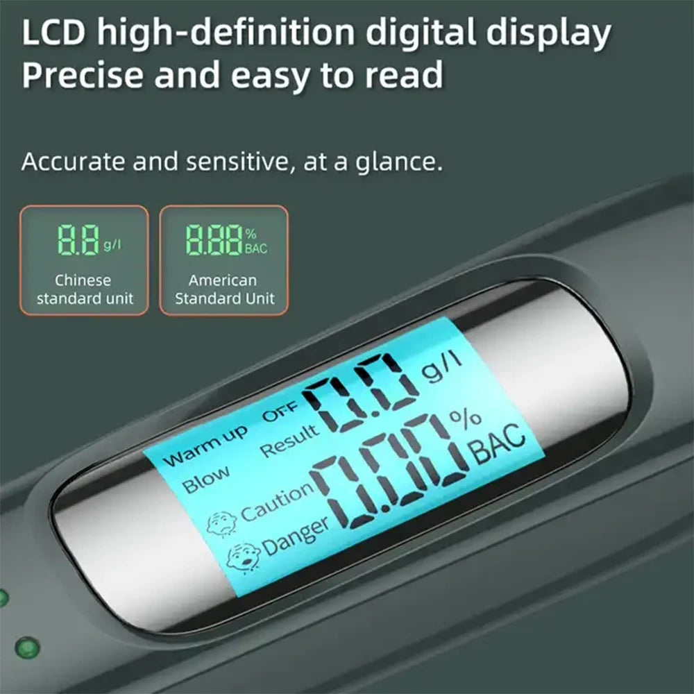 Digital alkoholmätare med LCD-display – snabbtest, modell C06/C07