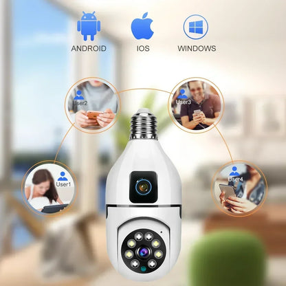 8MP WiFi IP Camera E27 Bulb Cam Wireless Baby Monitor Pet Cameras 5MP SmartLife Indoor AI Tracking Security Video Surveillance