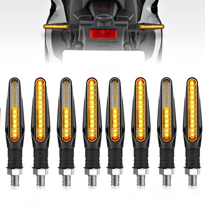 2 st LED-blinkers för motorcykel med flytande ljus, 12 LED