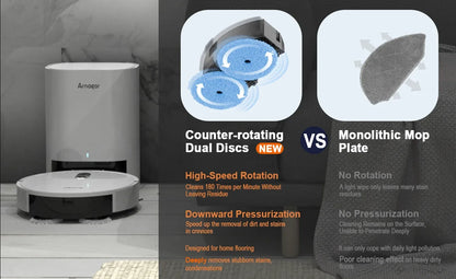 Arnagar S10 Robot Vacuum Cleaner Auto Empty Dust Collection Sweep Mop 12000Pa 5200mAh Low Noise APP Control for home cleanning