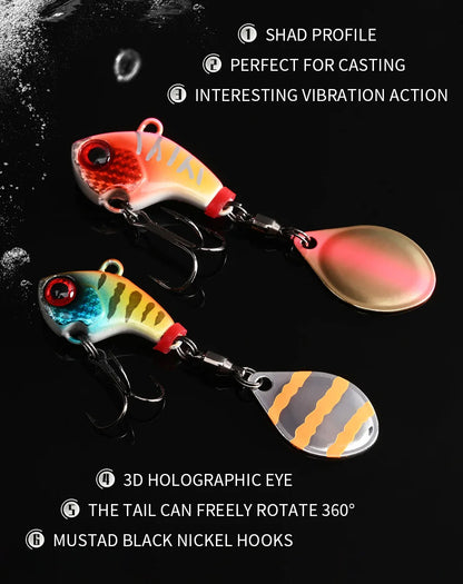 ALLBLUE CYCLONE Tail Spinner Metal Vib Shad Casting Shore Jig Vibration Jigging Blade Spoon Fishing Lure Artificial Bait Tackle