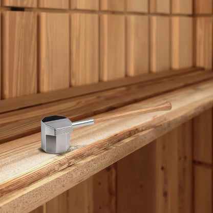 Modern Designer Stainless Steel Sauna Ladle with Wood Handles Customized Size for Sauna Accessories