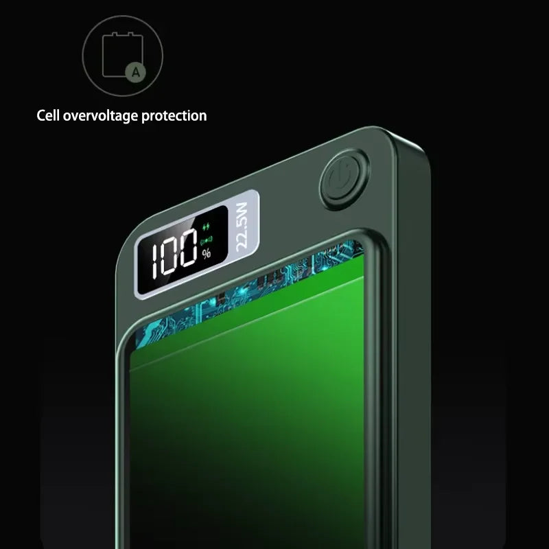 Lenovo New 500000mAh Magnetic Wireless Power Bank Super Fast Charging LED Display Digital for MagSafe For iPhone Huawei Xiaomi