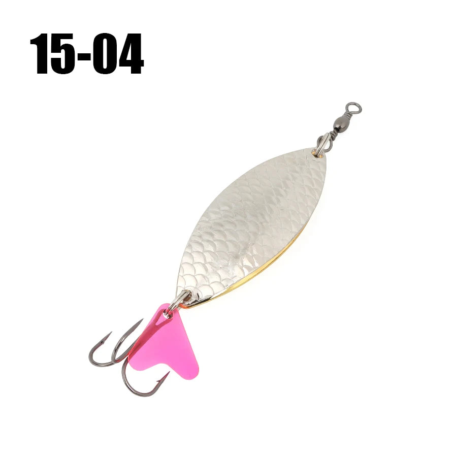 W.P.E Fishing Lure JIG Double Artificial Bait 8 Grams With Connector Three-anchor hook Metal sequins For fishing
