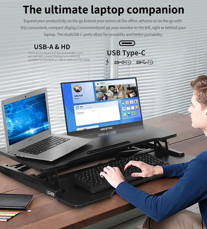 HGFRTEE 15.6 Inch Portable Monitor, FHD USB-C Mini HDMI External Second Screen, Gaming Extended Display for Laptop Mac PS4 PS5 Xbox