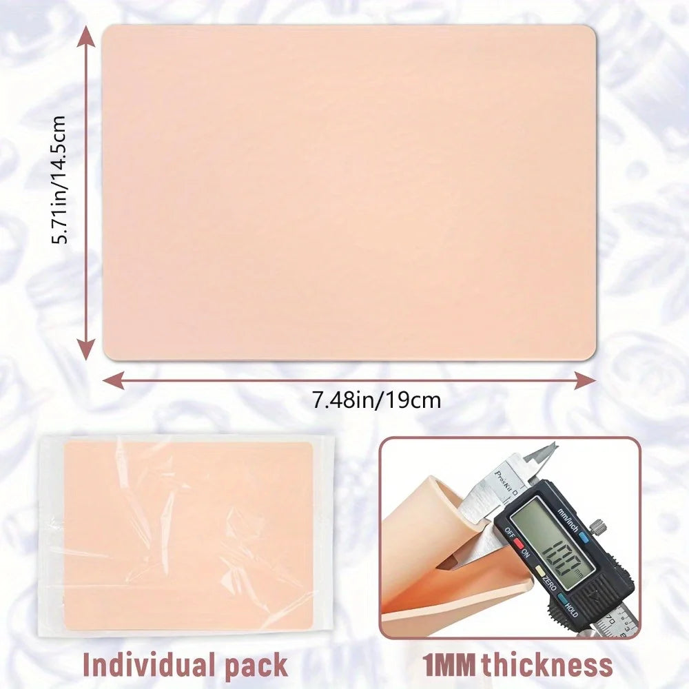 DQFART Tattoo Practice Skin Blank Fake Tattoo Skin for Permanent Makeup Tattoo Beginner Exercise Tool Tattoo Accessories