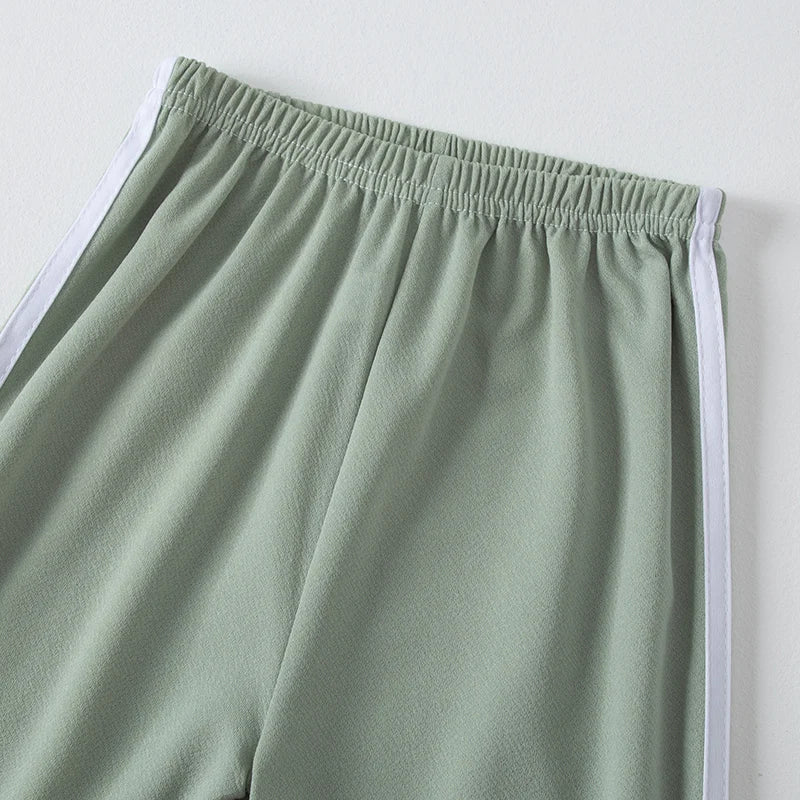 Summer CHILDREN'S Thin Wide-leg Pants Boys and Girls Color Leisure Sports Straight Pants Comfortable Pants.