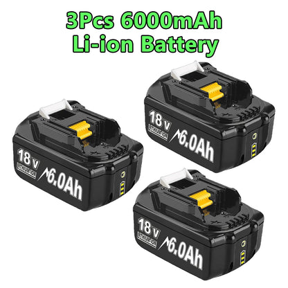 For Makita BL1830 Battery Rechargeable 6000mAh/9000mAh BL1840 BL1850 BL1860 18V Replacement With Single 4A/Dual 6A Charger