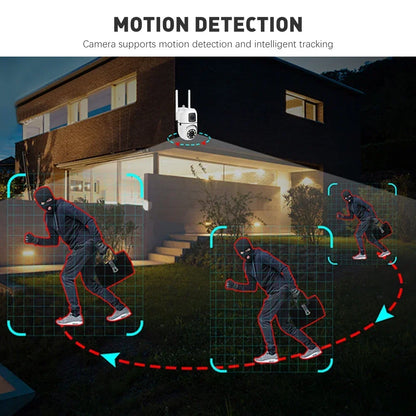 WiFi IP Camera Security Protection Dual Lens Dual Screen Wireless Indoor Monitor Auto Track PTZ CCTV Video Surveillance V380 Pro
