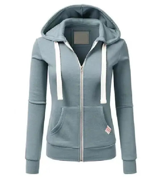 Autumn and Winter Hooded Sweatshirt for Women's Casual Streetwear, Zipper Sports Shirt, Long Sleeved Jacket, Hoodie Top, Hooded