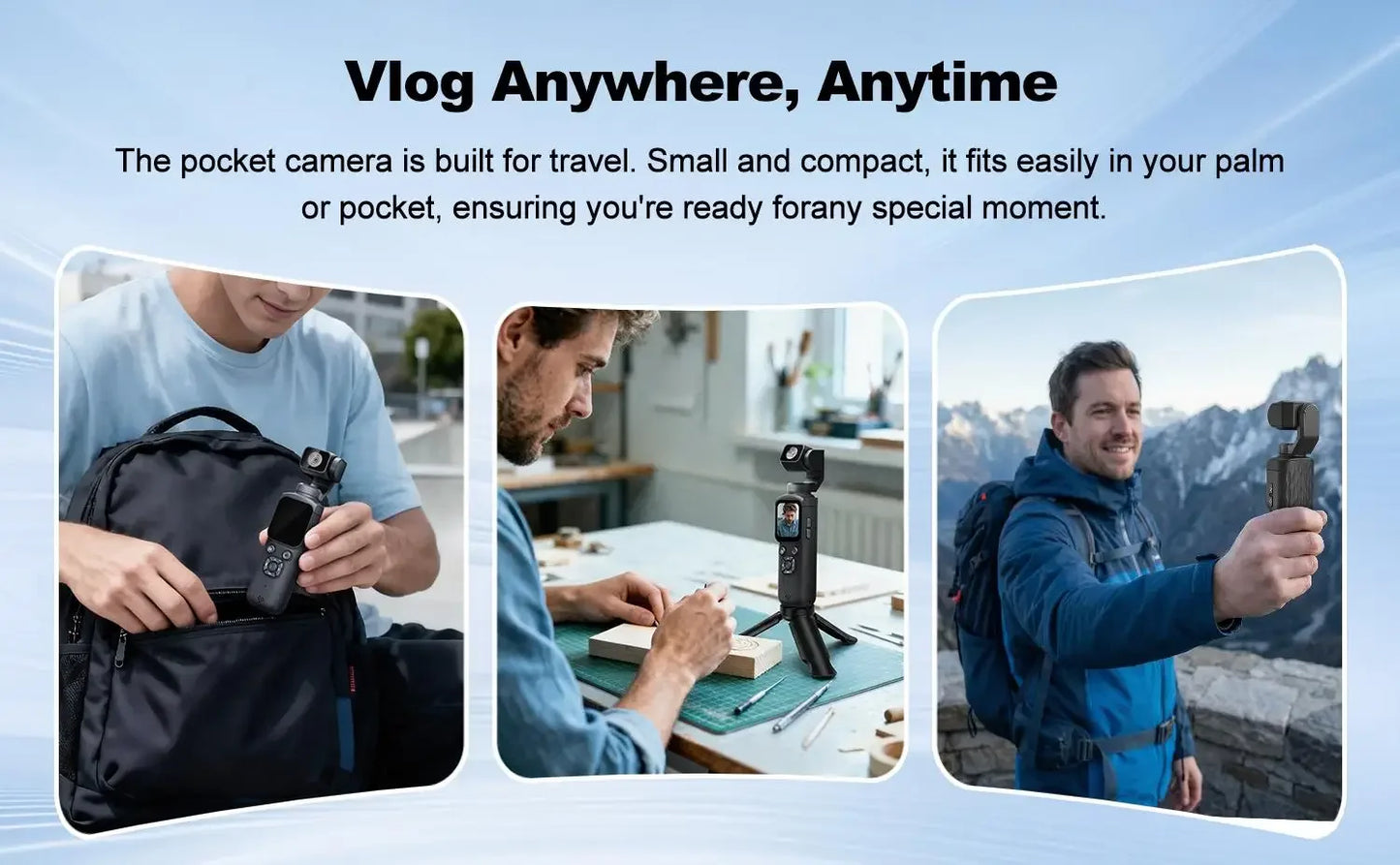 4K  Action Camera 180° Auto-rotate Len Pocket Camera 1.9" Touchscreen Zoom Sport Cam Portable Vlog Video Recorder Cycling