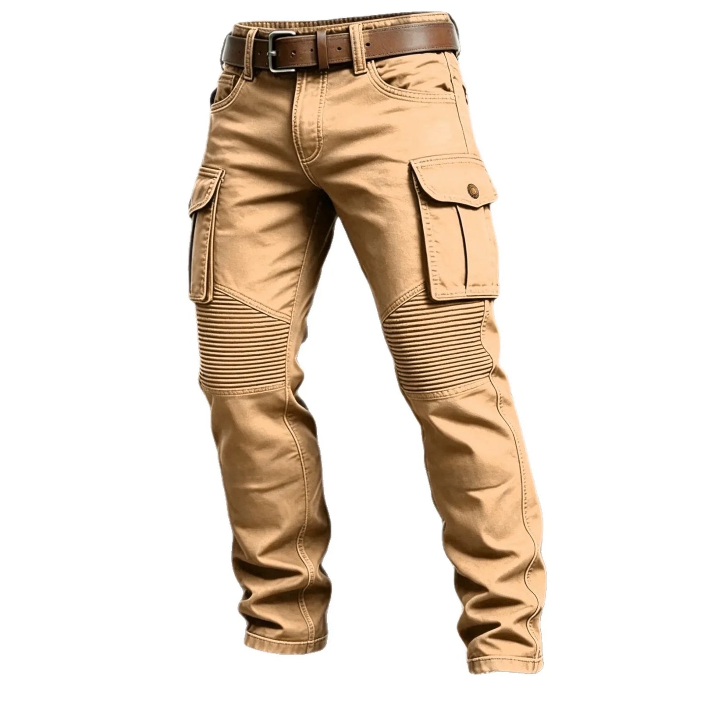Male New Men Cotton Autumn Winter Patchwork Cargo Pants Multi Pocket Straight Tactical Work Outdoor Daily Wear Trousers 4 Colors