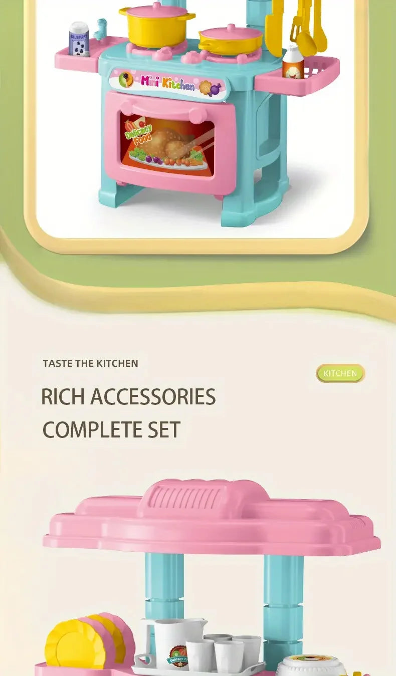 Mini köksbänk lekset DIY simulerad mat servis lekstuga rollspel