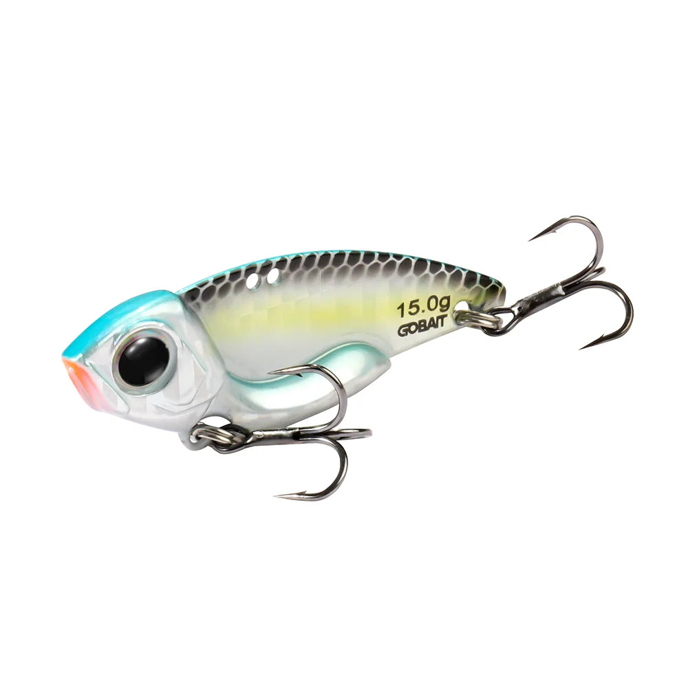 VIB Lure Metal Jig HardBait 7g 10g 15g Spoon Spinner Laser Painting 3D Eyes Fishing Tackle Strong 3X Hooks Swimbait Pesca Bait