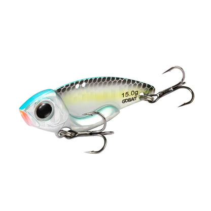 VIB Lure Metal Jig HardBait 7g 10g 15g Spoon Spinner Laser Painting 3D Eyes Fishing Tackle Strong 3X Hooks Swimbait Pesca Bait