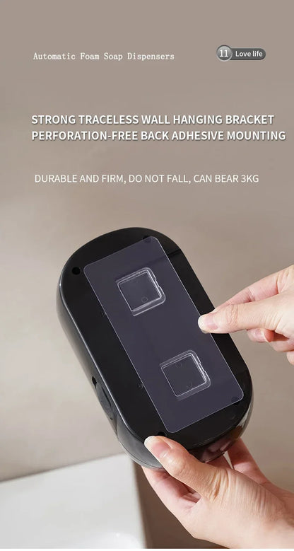 Automatic Foam Soap Dispensers for Bathroom Smart Washing Hand Machine with USB Charging Two Colors with ABS Material