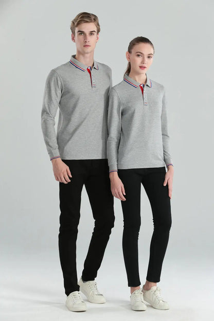 Långärmad Polo-shirt med Eget Tryck eller Logotyp – Unisex S–4XL (Asian)