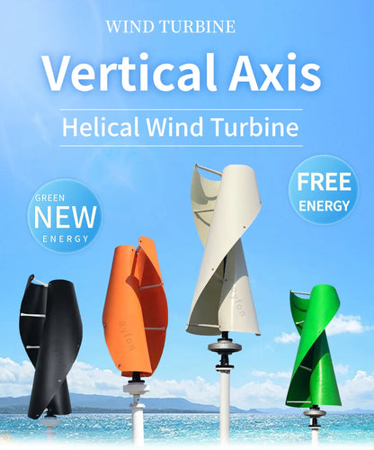 Vertikal Vindturbin 10kW/20kW 12V/24V/48V – Kärnlös Magnetlevitation Lågbullrig MPPT Hybrid Sol+Vind Off-Grid Hushåll