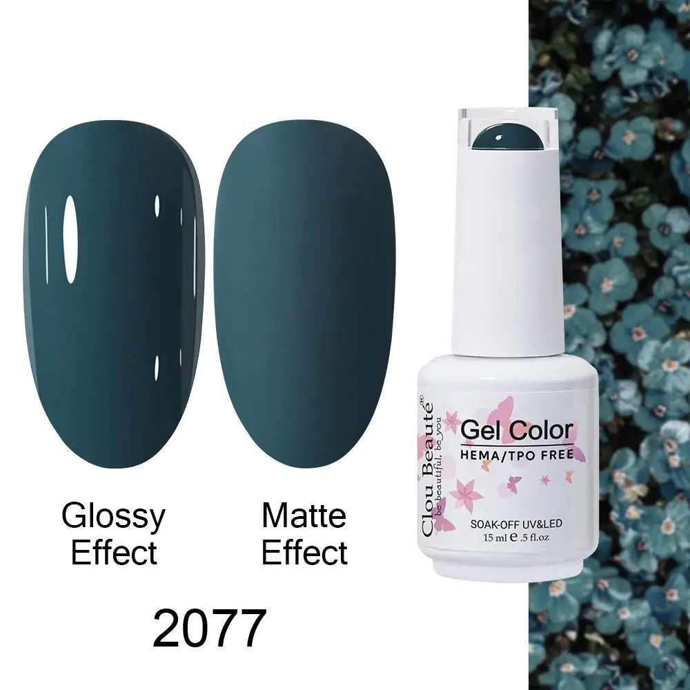Clou Beaute Gel Nail Polish Neon Brown Royal Blue Red Green Pastal Nude Nail Art Varnishes Gel Lacquer Top Coat UV Gel Nail