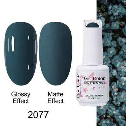 Clou Beaute Gel Nail Polish Neon Brown Royal Blue Red Green Pastal Nude Nail Art Varnishes Gel Lacquer Top Coat UV Gel Nail