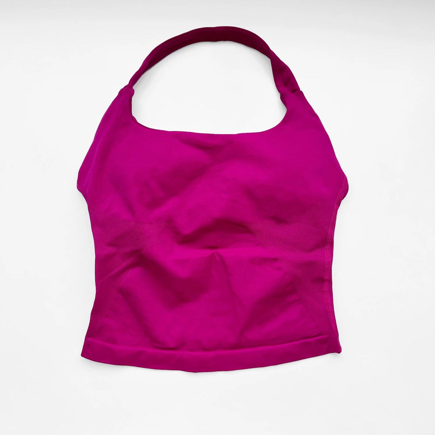 NCLAGEN Impact Halter Top Women Open Back Seamless Longline Tank Padded Yoga Fitness Workout Running Activewear Clothes