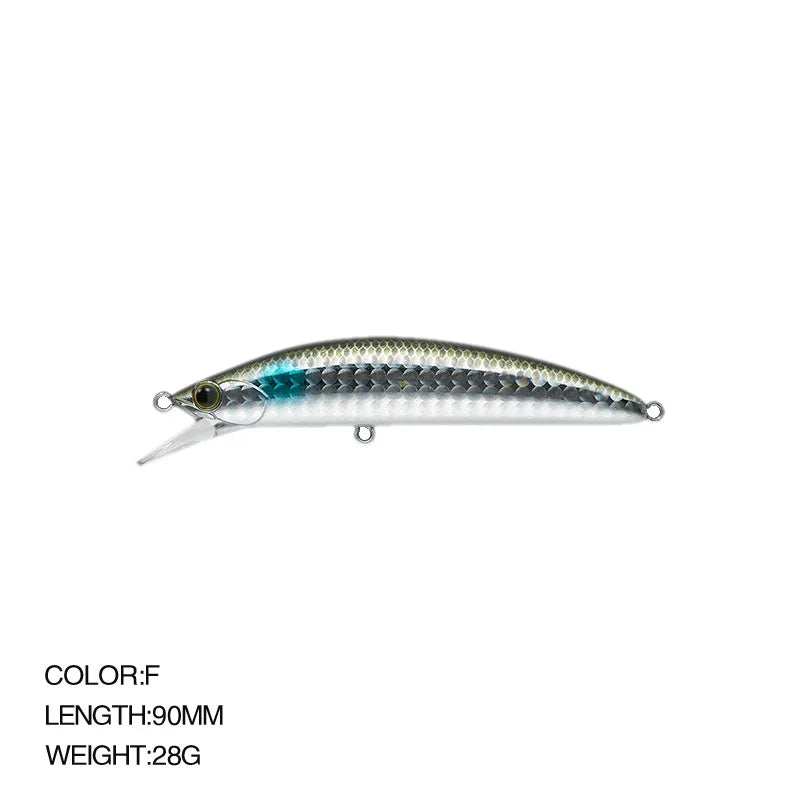 Sunken Minnow Swinger Bait 90mm 28g Hot Type Fishing Kit Bait Fishing Gear Hard Bait 3D Eye Long Cast Crank Bait Fishing