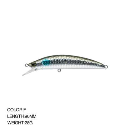 Sunken Minnow Swinger Bait 90mm 28g Hot Type Fishing Kit Bait Fishing Gear Hard Bait 3D Eye Long Cast Crank Bait Fishing