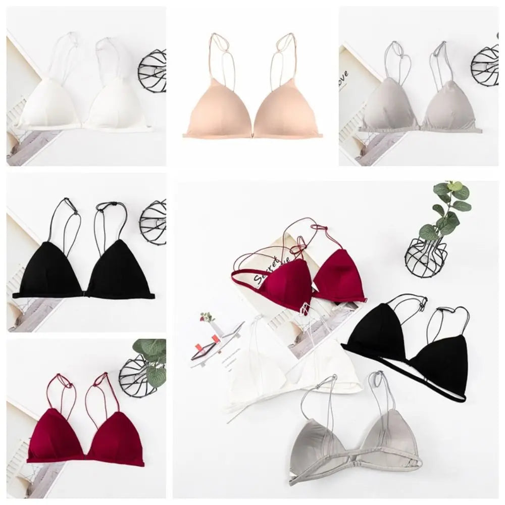 Dam Triangel-BH Franskinspirerad – Push-up Trådlös Tunna Band Enfargad, 5 Färger S–XL