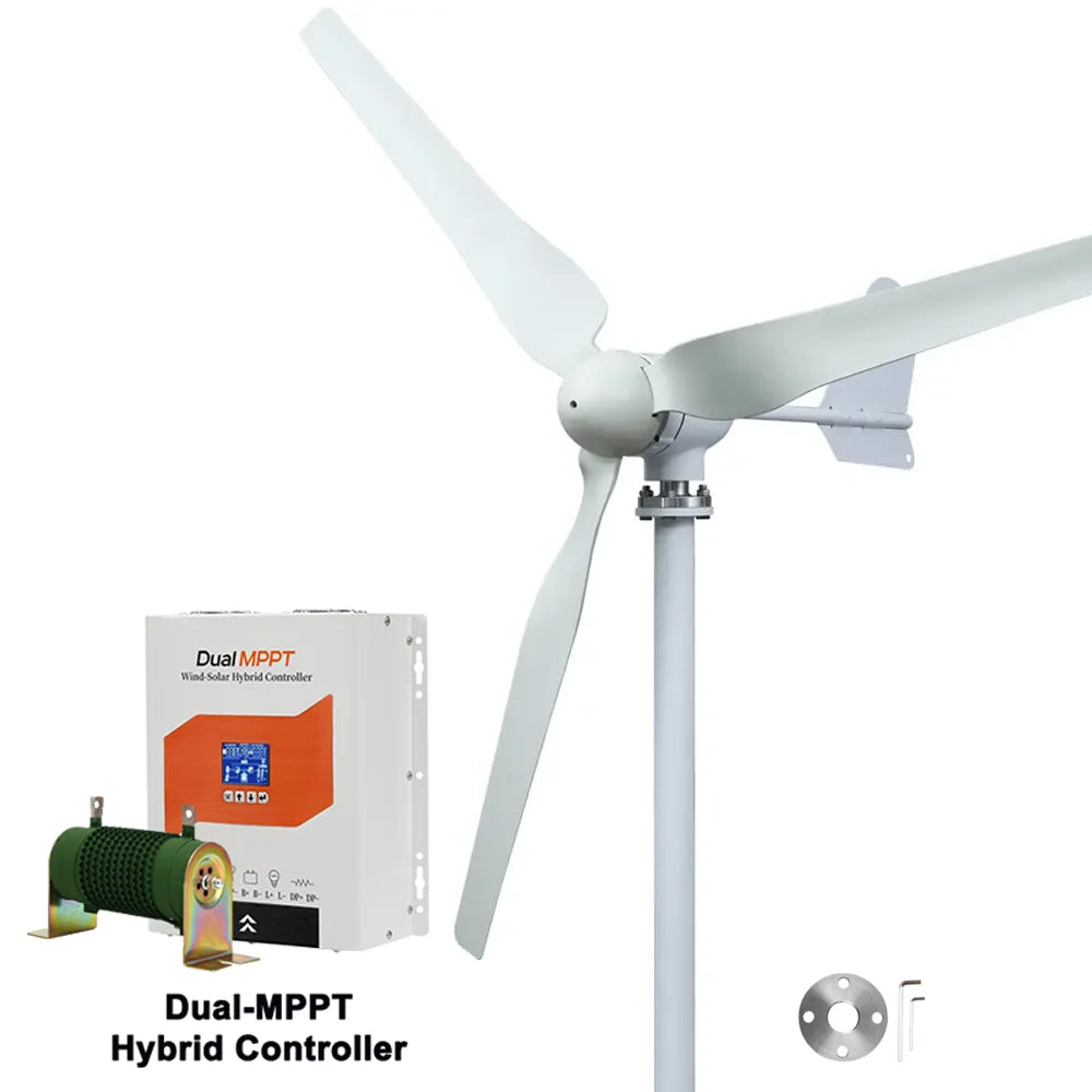 EKPAOWE Vindturbin 4kW/6kW 12V/24V/48V/96V – MPPT-regulator, Dual MPPT Sol+Vind Hybrid, EU-lager Polen