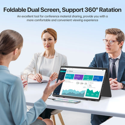 UPERFECT Delta 15.6" Dual Portable Monitor for Laptop Screen Extender 1080P HDR Folding Stacked Triple Travel Computer Display