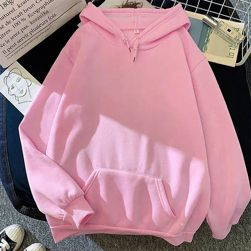 2025 white Hoodies men women Autumn Long Sleeve Pullover Tops Casual Pocket Hoodies Unisex Outer Loose Sport Wear