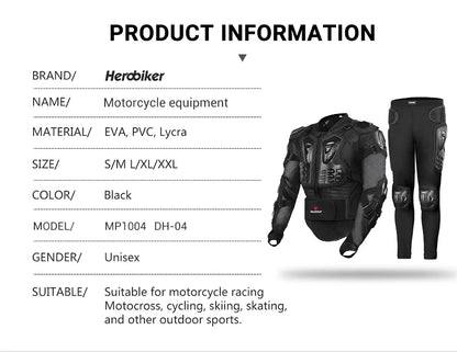 HEROBIKER Motorcycle Jacket Men Body Armor Motorcycle Armor Moto Motocross Racing Jacket Riding Motorbike Moto Protection  S-5XL